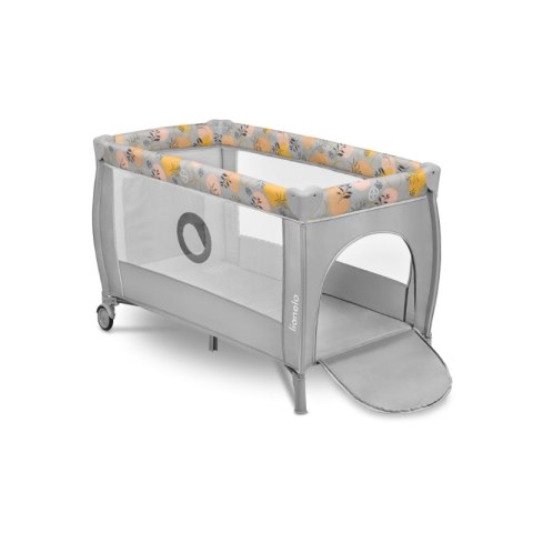 Stefi Plus LIONELO YELLOW/GREY – Kojec i łóżeczko turystyczne 2w1 kolor różowy