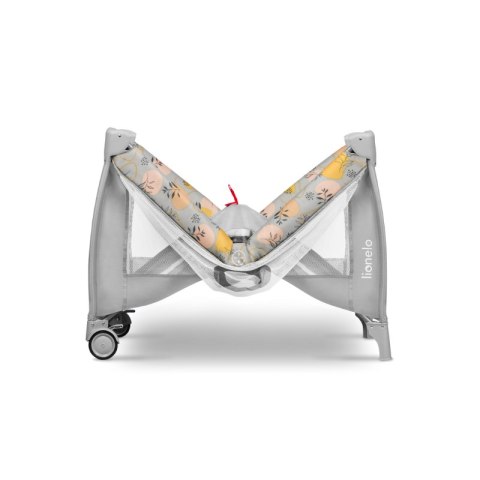 Stefi Plus LIONELO YELLOW/GREY – Kojec i łóżeczko turystyczne 2w1 kolor różowy