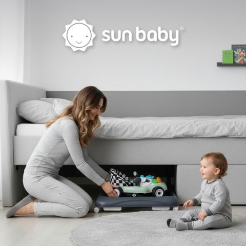 Chodzik dla dzieci wyścigówka - szałwiowo czarny