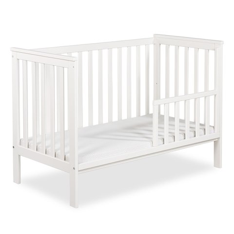 Łóżeczko dziecięce KLUPS IWON biel 120×60 – barierka w zestawie