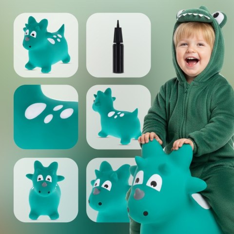 Skoczek gumowy Dino - turkusowy