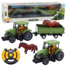 Zestaw Traktor Z Przyczepą i Koniem Zdalnie Sterowany RC
