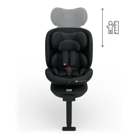 Kinderkraft I-360 2 PLUS BLACK i-Size – fotelik samochodowy 40–150 cm, obrót 360°, ISOFIX