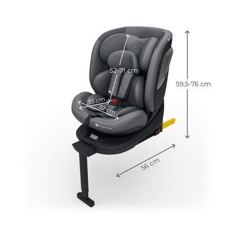 Kinderkraft I-360 2 PLUS GREY i-Size – fotelik samochodowy 40–150 cm, obrót 360°, ISOFIX