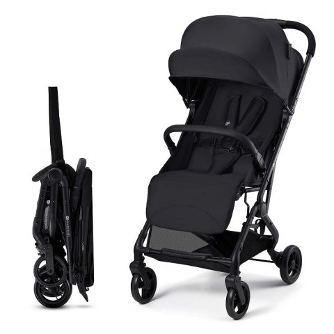 Kinderkraft INDY 3 COAL BLACK – lekki wózek spacerowy do 15 kg, składanie jedną ręką, kompaktowy