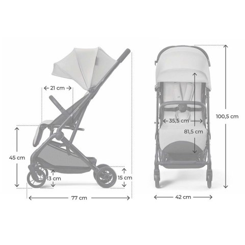 Kinderkraft INDY 3 URBAN GREY – lekki wózek spacerowy do 15 kg, składanie jedną ręką, kompaktowy
