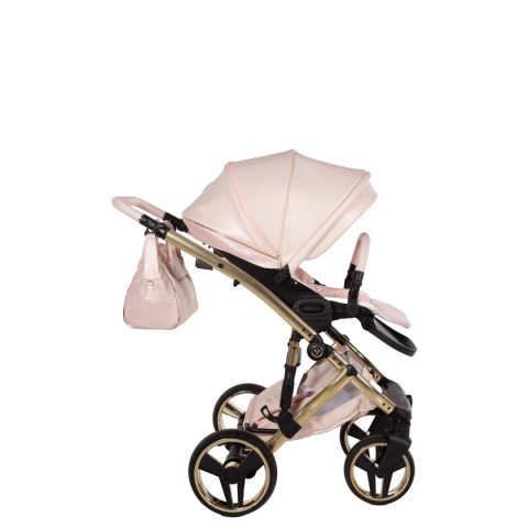 Junama Candy Premium 01 Pearl – wózek dziecięcy 2w1 (gondola + spacerówka), ekoskóra, koła żelowe, Max-Click