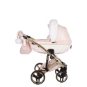 Junama Candy Premium 01 Pearl – wózek dziecięcy 2w1 (gondola + spacerówka), ekoskóra, koła żelowe, Max-Click
