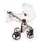 Junama Candy Premium 02 White – wózek dziecięcy 2w1 (gondola + spacerówka), ekoskóra, koła żelowe, Max-Click