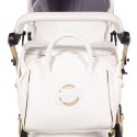 Junama Candy Premium 02 White – wózek dziecięcy 2w1 (gondola + spacerówka), ekoskóra, koła żelowe, Max-Click