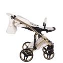 Junama Candy Premium 02 White – wózek dziecięcy 2w1 (gondola + spacerówka), ekoskóra, koła żelowe, Max-Click