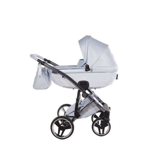 Junama Candy Premium 03 Blue – wózek dziecięcy 2w1 (gondola + spacerówka), ekoskóra, koła żelowe, Max-Click