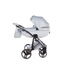 Junama Candy Premium 03 Blue – wózek dziecięcy 2w1 (gondola + spacerówka), ekoskóra, koła żelowe, Max-Click