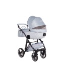 Junama Candy Premium 03 Blue – wózek dziecięcy 2w1 (gondola + spacerówka), ekoskóra, koła żelowe, Max-Click