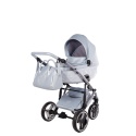 Junama Candy Premium 03 Blue – wózek dziecięcy 2w1 (gondola + spacerówka), ekoskóra, koła żelowe, Max-Click