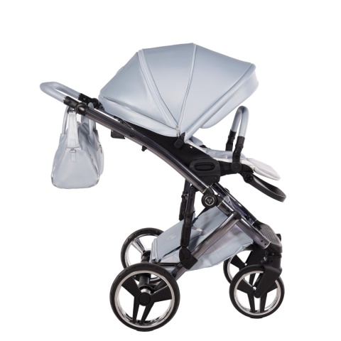 Junama Candy Premium 03 Blue – wózek dziecięcy 2w1 (gondola + spacerówka), ekoskóra, koła żelowe, Max-Click