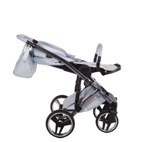 Junama Candy Premium 03 Blue – wózek dziecięcy 2w1 (gondola + spacerówka), ekoskóra, koła żelowe, Max-Click