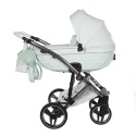 Junama Candy Premium 04 Mint – wózek dziecięcy 2w1 (gondola + spacerówka), ekoskóra, koła żelowe, Max-Click