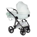 Junama Candy Premium 04 Mint – wózek dziecięcy 2w1 (gondola + spacerówka), ekoskóra, koła żelowe, Max-Click