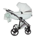 Junama Candy Premium 04 Mint – wózek dziecięcy 2w1 (gondola + spacerówka), ekoskóra, koła żelowe, Max-Click