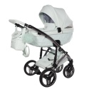 Junama Candy Premium 04 Mint – wózek dziecięcy 2w1 (gondola + spacerówka), ekoskóra, koła żelowe, Max-Click