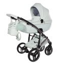 Junama Candy Premium 04 Mint – wózek dziecięcy 2w1 (gondola + spacerówka), ekoskóra, koła żelowe, Max-Click