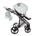 Junama Candy Premium 04 Mint – wózek dziecięcy 2w1 (gondola + spacerówka), ekoskóra, koła żelowe, Max-Click