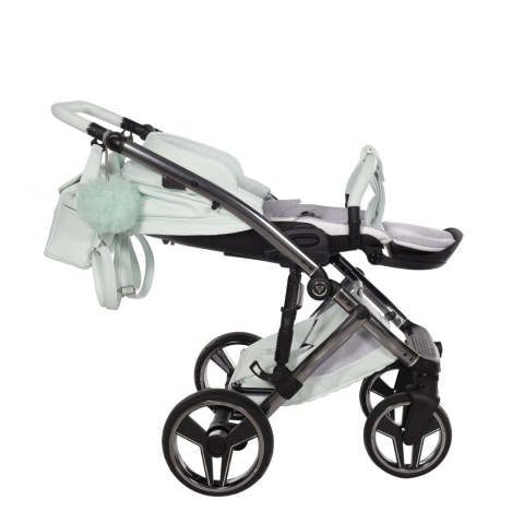 Junama Candy Premium 04 Mint – wózek dziecięcy 2w1 (gondola + spacerówka), ekoskóra, koła żelowe, Max-Click