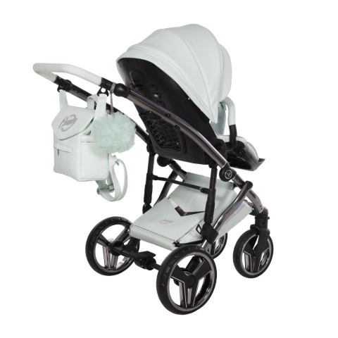 Junama Candy Premium 04 Mint – wózek dziecięcy 2w1 (gondola + spacerówka), ekoskóra, koła żelowe, Max-Click