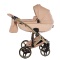 Junama Candy Premium 05 Beige – wózek dziecięcy 2w1 (gondola + spacerówka), ekoskóra, koła żelowe, Max-Click