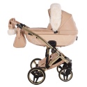 Junama Candy Premium 05 Beige – wózek dziecięcy 2w1 (gondola + spacerówka), ekoskóra, koła żelowe, Max-Click