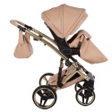 Junama Candy Premium 05 Beige – wózek dziecięcy 2w1 (gondola + spacerówka), ekoskóra, koła żelowe, Max-Click