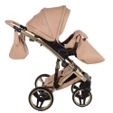 Junama Candy Premium 05 Beige – wózek dziecięcy 2w1 (gondola + spacerówka), ekoskóra, koła żelowe, Max-Click