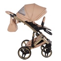 Junama Candy Premium 05 Beige – wózek dziecięcy 2w1 (gondola + spacerówka), ekoskóra, koła żelowe, Max-Click