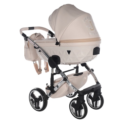 Junama College 01 Beżowy – wózek dziecięcy 2w1 (gondola + spacerówka) | MAX-CLICK, koła żelowe