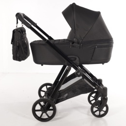 Junama Ellegante 04 Black – wózek dziecięcy 2w1 (gondola + spacerówka) | koła żelowe, UV50+