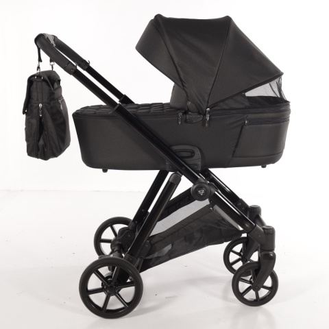 Junama Ellegante 04 Black – wózek dziecięcy 2w1 (gondola + spacerówka) | koła żelowe, UV50+