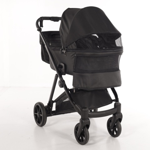 Junama Ellegante 04 Black – wózek dziecięcy 2w1 (gondola + spacerówka) | koła żelowe, UV50+