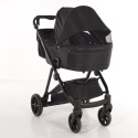 Junama Ellegante 04 Black – wózek dziecięcy 2w1 (gondola + spacerówka) | koła żelowe, UV50+