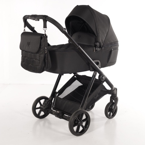 Junama Ellegante 04 Black – wózek dziecięcy 2w1 (gondola + spacerówka) | koła żelowe, UV50+
