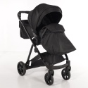 Junama Ellegante 04 Black – wózek dziecięcy 2w1 (gondola + spacerówka) | koła żelowe, UV50+