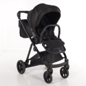 Junama Ellegante 04 Black – wózek dziecięcy 2w1 (gondola + spacerówka) | koła żelowe, UV50+