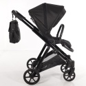 Junama Ellegante 04 Black – wózek dziecięcy 2w1 (gondola + spacerówka) | koła żelowe, UV50+