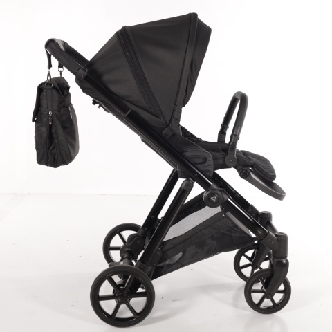 Junama Ellegante 04 Black – wózek dziecięcy 2w1 (gondola + spacerówka) | koła żelowe, UV50+