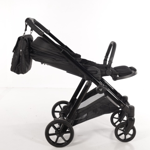 Junama Ellegante 04 Black – wózek dziecięcy 2w1 (gondola + spacerówka) | koła żelowe, UV50+