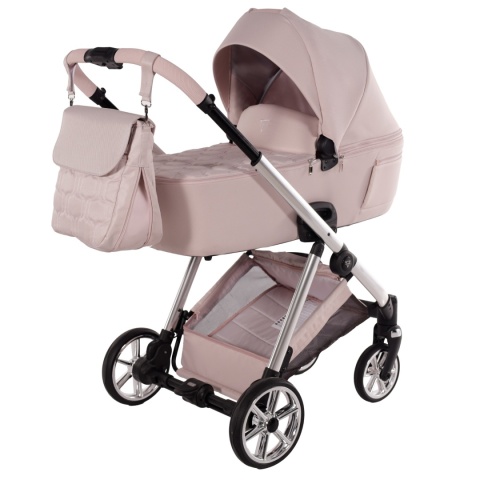 Junama Ellegante 05 Pink – wózek dziecięcy 2w1 (gondola + spacerówka) | koła żelowe, UV50+