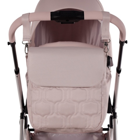 Junama Ellegante 05 Pink – wózek dziecięcy 2w1 (gondola + spacerówka) | koła żelowe, UV50+