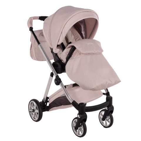 Junama Ellegante 05 Pink – wózek dziecięcy 2w1 (gondola + spacerówka) | koła żelowe, UV50+