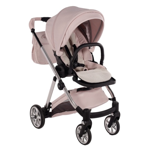 Junama Ellegante 05 Pink – wózek dziecięcy 2w1 (gondola + spacerówka) | koła żelowe, UV50+