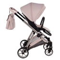 Junama Ellegante 05 Pink – wózek dziecięcy 2w1 (gondola + spacerówka) | koła żelowe, UV50+